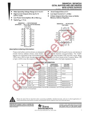 SN74HC241PWTE4 datasheet  